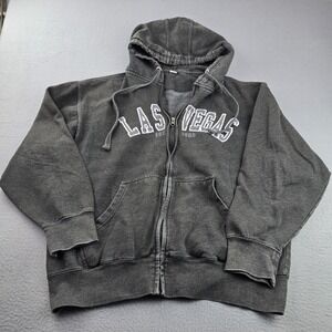 Smart Blanks Hoodie Mens Large Gray Cotton Las Vegas Graphic Outdoor Full Zip